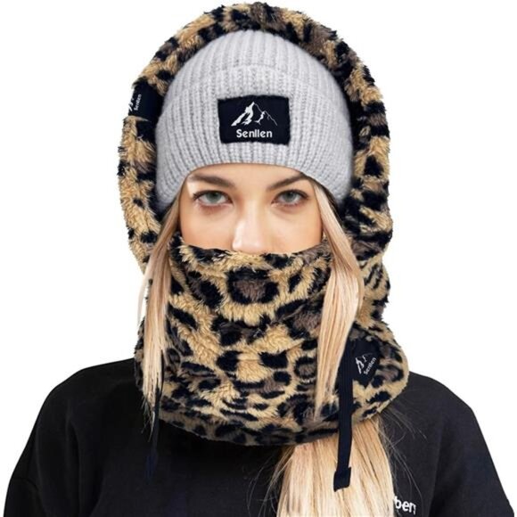 Face Mask Neck Warmer Scarf Helmet Hood Leopard - Picture 1 of 5